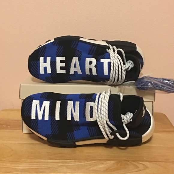 Adidas Pharrell Williams HU NMD BBC Blue Plaid - Picture 1 of 8